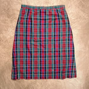 Vintage 90s Handmade Plaid Pencil Skirt Multicolor Tartan Academia Uniform Goth